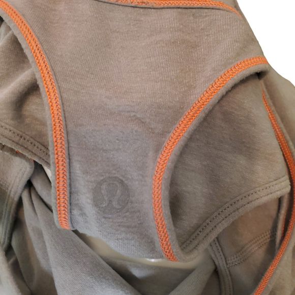 Lululemon Gray Cool Reversible Racerback Tank Contrast Stitch Reflective Logo 4 - Picture 7 of 7